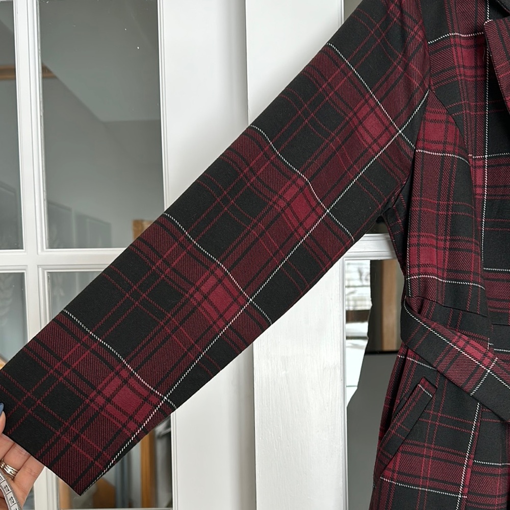 Torrid Women's Plaid Coat - Red and Black - Picture 4 of 5